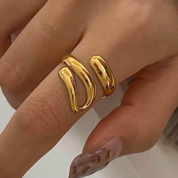 SahrzJewellery Jewelry - 18K Gold Plated Adjustabke Ring
